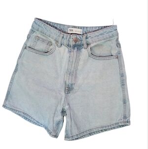 Zara Faded Blue Denim Shorts